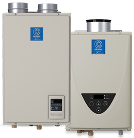 A gas tankless water heater